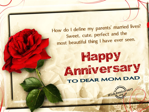 How do i define my parents married lives,Happy anniversary