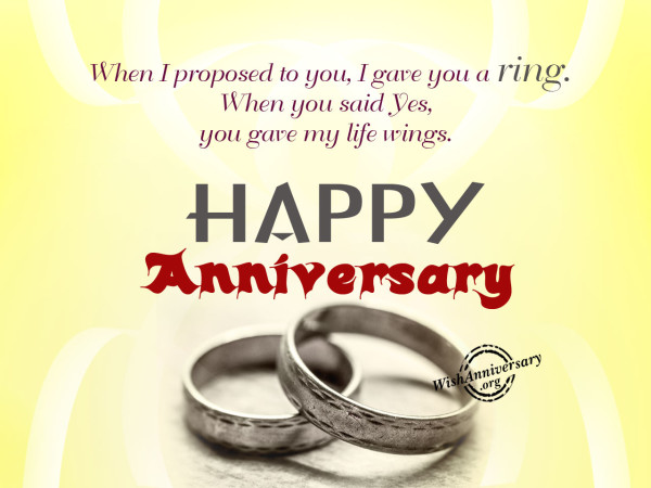 When I proposed to you,Happy anniversary