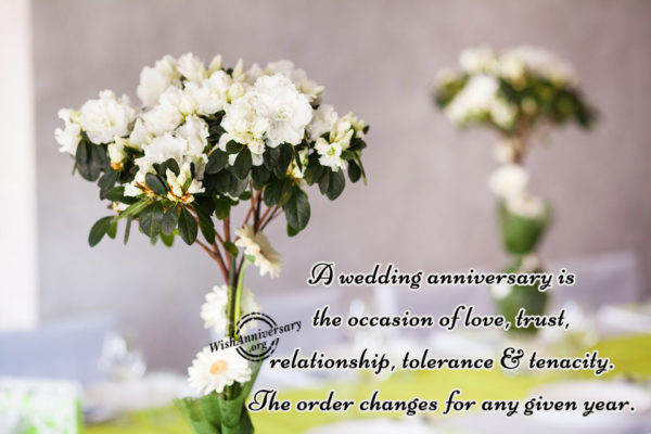 A Wedding Anniversary Is The Occasion Of Love