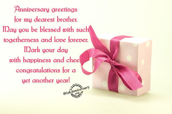 Anniversary Greetings For My Dearest Brother-wa31
